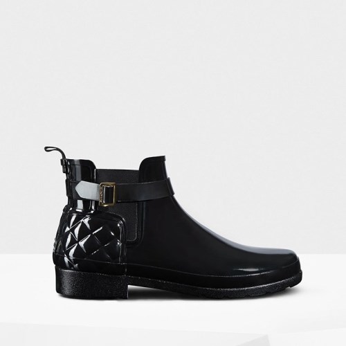 Hunter Refined Slim Fit Quilted Gloss Chelsea Boots (K057B) Ireland